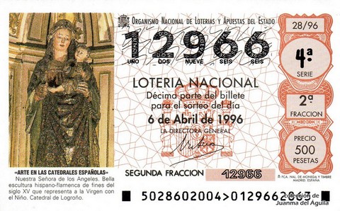 Décimo de Lotería 1996 / 28