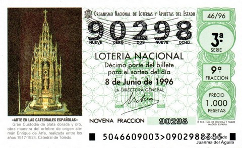 Décimo de Lotería 1996 / 46