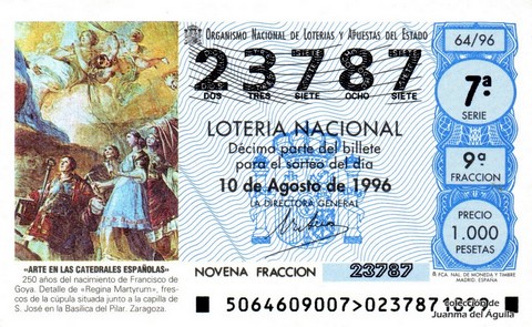 Décimo de Lotería 1996 / 64