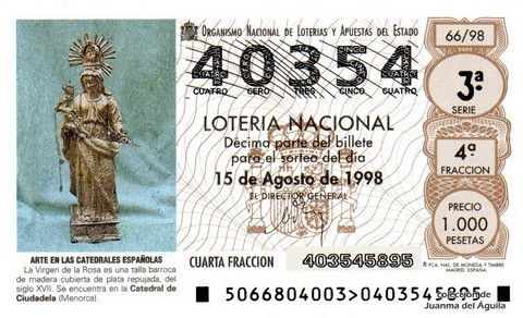 Décimo de Lotería 1998 / 66