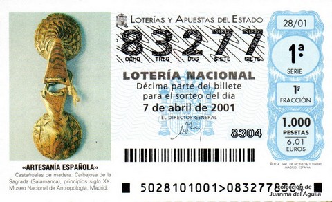 Décimo de Lotería 2001 / 28