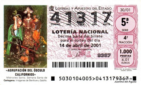 Décimo de Lotería 2001 / 30