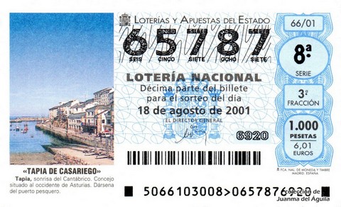 Décimo de Lotería 2001 / 66