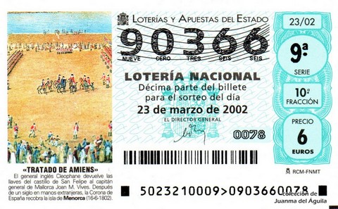 Décimo de Lotería 2002 / 23