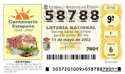 Décimo de Lotería 2002 / 37