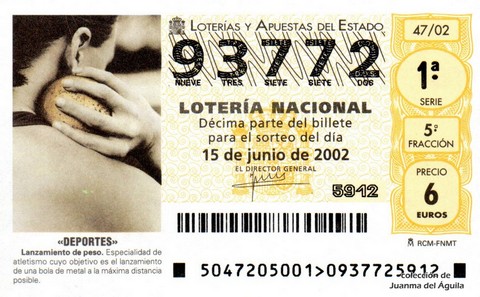 Décimo de Lotería 2002 / 47