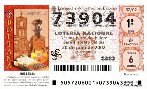 Décimo de Lotería 2002 / 57
