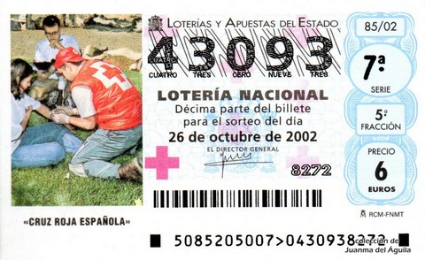 Décimo de Lotería 2002 / 85