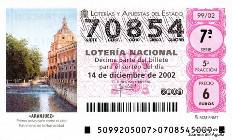 Décimo de Lotería 2002 / 99
