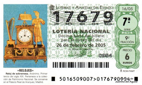Décimo de Lotería 2005 / 16
