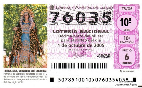 Décimo de Lotería 2005 / 78