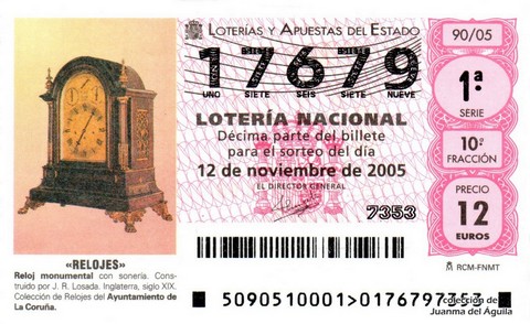 Décimo de Lotería 2005 / 90