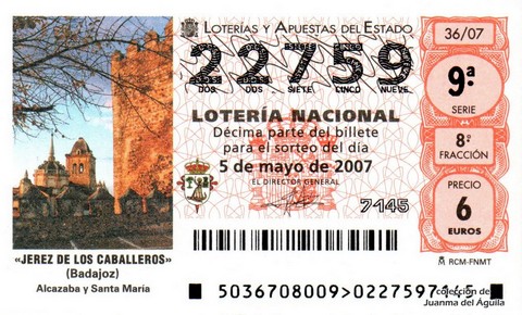 Décimo de Lotería 2007 / 36