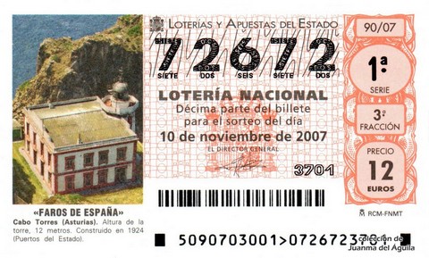 Décimo de Lotería 2007 / 90