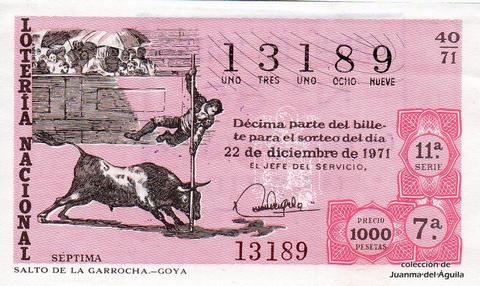 Décimo de Lotería 1971 / 40