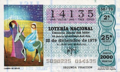 Décimo de Lotería Nacional de 1979 Sorteo 50 - CAMINO DE BELEN